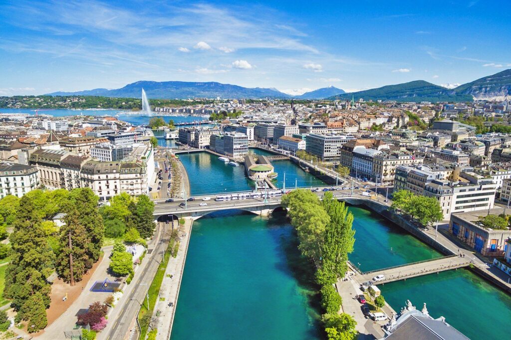 vue aérienne de Genève